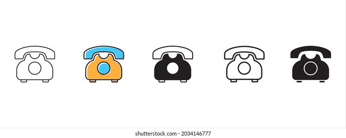 Telephone icon set. Phone contact icon vector illustration