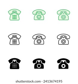 Telephone icon set. phone icon vector.