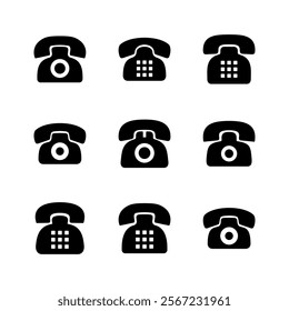 Telephone icon set. phone icon vector.