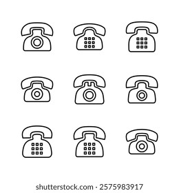 Telephone icon set. phone icon vector.