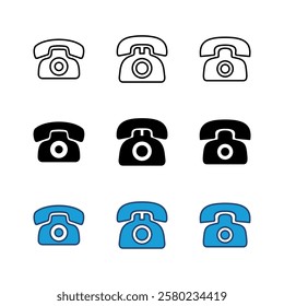 Telephone icon set. phone icon vector.