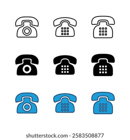 Telephone icon set. phone icon vector.