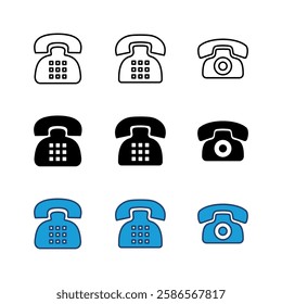 Telephone icon set. phone icon vector.