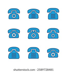 Telephone icon set. phone icon vector.