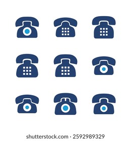 Telephone icon set. phone icon vector.