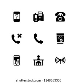 telephone icon set. tablets, telephone and customer service vector icon for graphic design and web