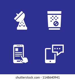 telephone icon set. tablets, smartphone app and antenna vector icon for graphic design and web