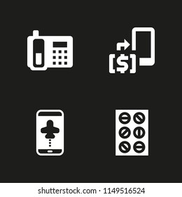 telephone icon set. tablets, smartphone and flight mode vector icon for graphic design and web