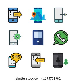 telephone icon set. vector set about phone call and smartphone icons set.
