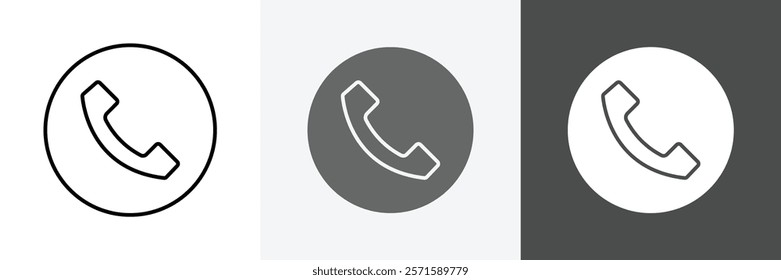 Telephone icon set vector art