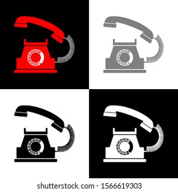 Telephone icon set, vector illustration