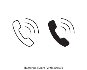 Telephone icon set. Vector illustration