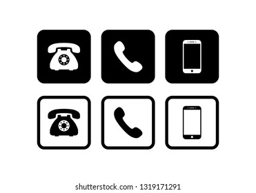 Telephone icon set vector. Phone set icon