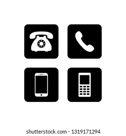 Telephone icon set vector. Phone set icon