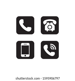 Telephone icon set vector. Phone set icon