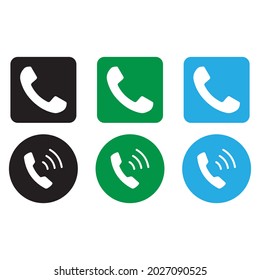 Telephone icon set vector. Phone set icon