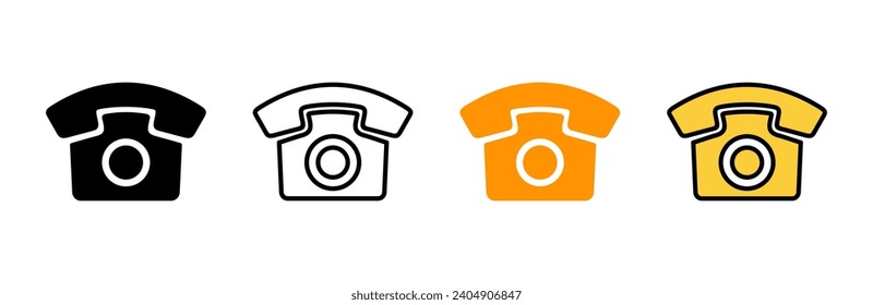 Telephone icon set vector. phone sign and symbol
