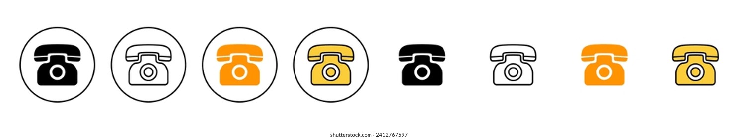 Telephone icon set vector. phone sign and symbol