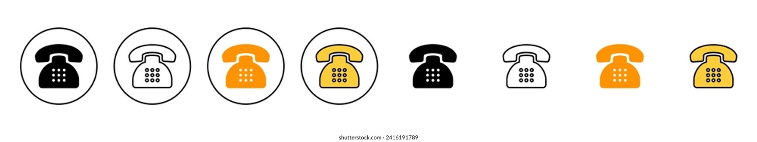 Telephone icon set vector. phone sign and symbol
