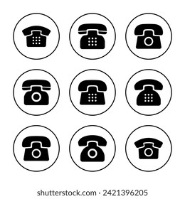 Vector de conjunto de iconos de teléfono. signo de teléfono y símbolo