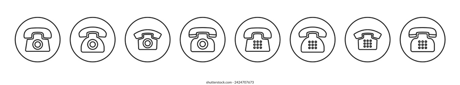 Telephone icon set vector. phone sign and symbol