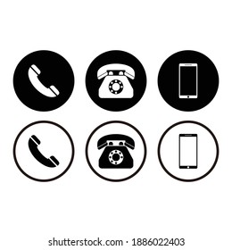 telephone icon set vector symbol
