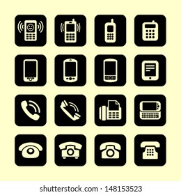 Telephone icon set for web