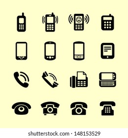 Telephone icon set for web