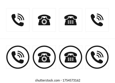 Conjunto de iconos de teléfono. vector de símbolo de iconos Web.