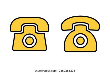 Telephone icon set for web and mobile app. phone sign and symbol