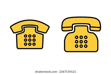 Telephone icon set for web and mobile app. phone sign and symbol