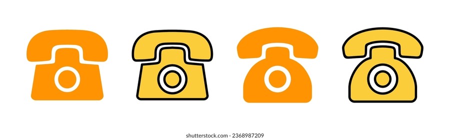 Icono de teléfono establecido para la aplicación web y móvil. signo de teléfono y símbolo