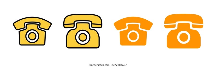 Telephone icon set for web and mobile app. phone sign and symbol