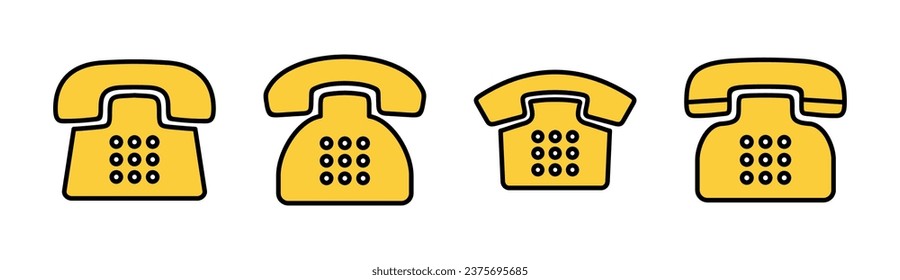 Telephone icon set for web and mobile app. phone sign and symbol