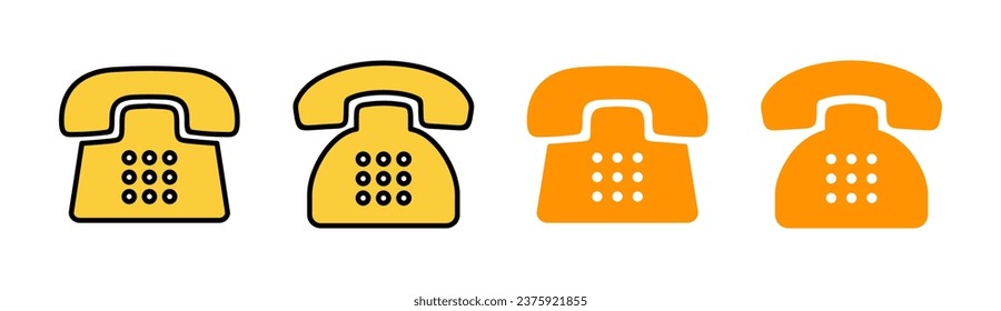 Telephone icon set for web and mobile app. phone sign and symbol