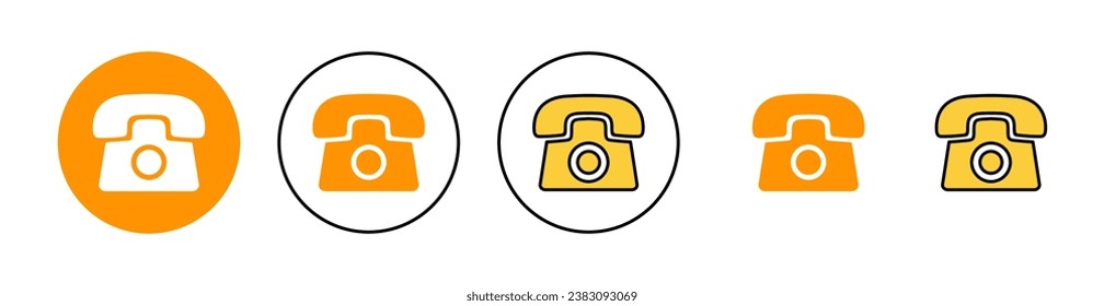 Icono de teléfono establecido para la aplicación web y móvil. signo de teléfono y símbolo