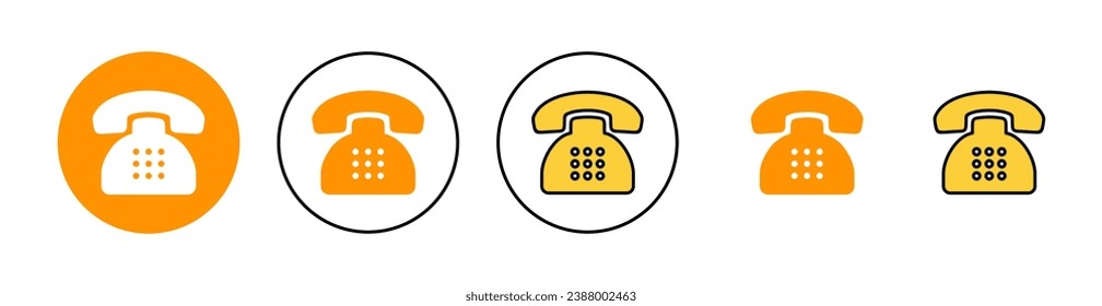 Icono de teléfono establecido para la aplicación web y móvil. signo de teléfono y símbolo
