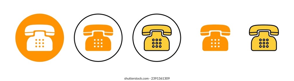 Telephone icon set for web and mobile app. phone sign and symbol