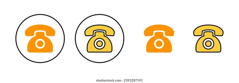 Icono de teléfono establecido para la aplicación web y móvil. signo de teléfono y símbolo