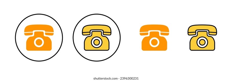 Telephone icon set for web and mobile app. phone sign and symbol