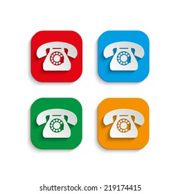 telephone icon with shadow