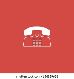 telephone icon. sign design. red background