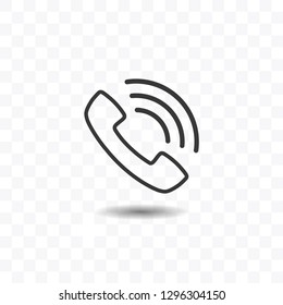 Telephone icon simple silhouette flat style vector illustration on transparent background.
