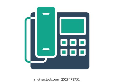 Ícone de telefone. ícone sólido estilo. ícone relacionado à recepção. elementos do hotel vetor ilustração
