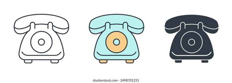 Telephone icon symbol vector illustration isolated on white background