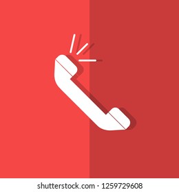 telephone icon. technology, dial, connection symbol. flat design.