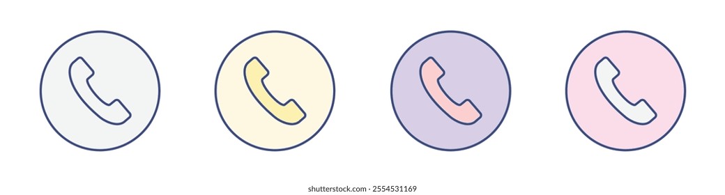 Telephone icon Thin line flat illustration