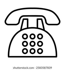 Telephone icon in thin line style