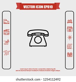 Telephone icon vector