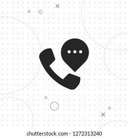 Telephone icon, vector best flat icon on texture background , EPS 10